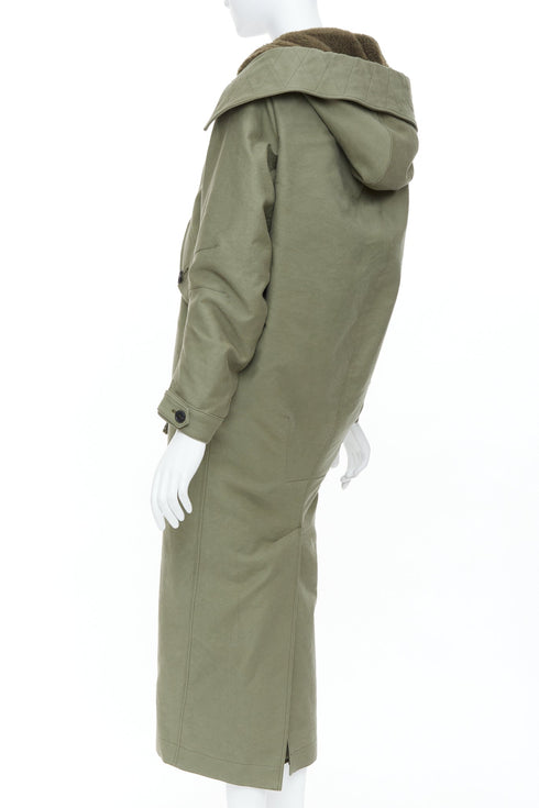 Women's Prada 2023 Runway Green Cargo Hooded Coat