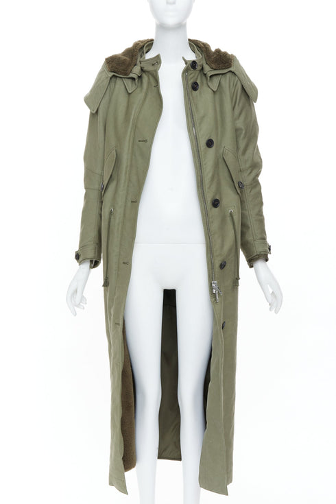 Women's Prada 2023 Runway Green Cargo Hooded Coat