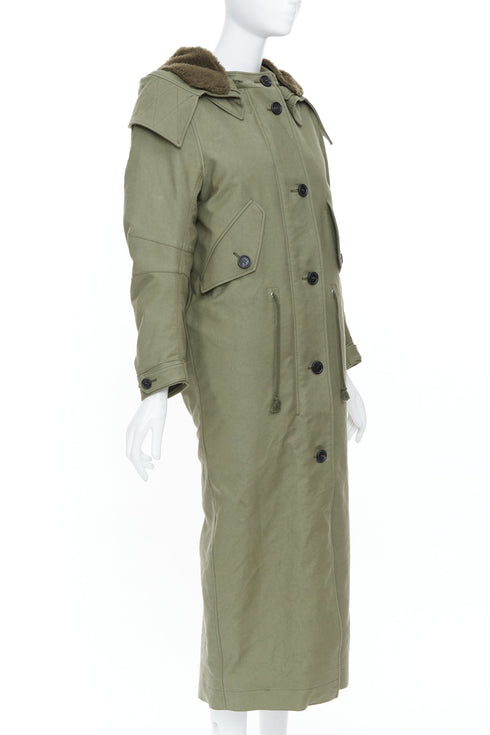 Women's Prada 2023 Runway Green Cargo Hooded Coat