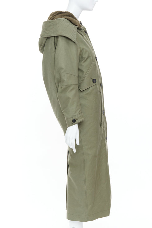 Women's Prada 2023 Runway Green Cargo Hooded Coat