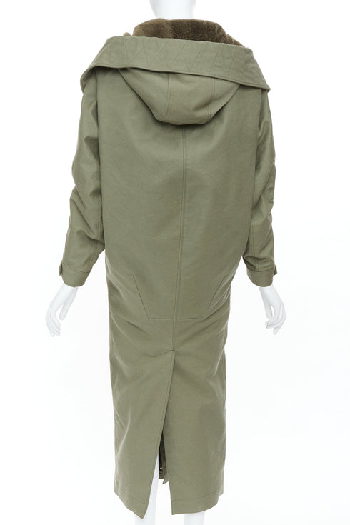 Women's Prada 2023 Runway Green Cargo Hooded Coat