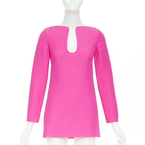 Women's Valentino 2022 PP Pink Silk Wired Shift Dress