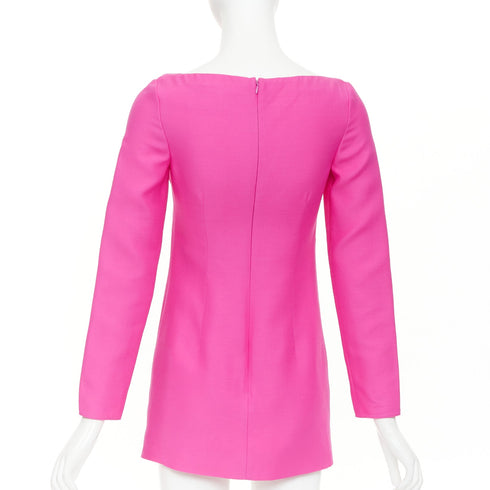 Women's Valentino 2022 PP Pink Silk Wired Shift Dress