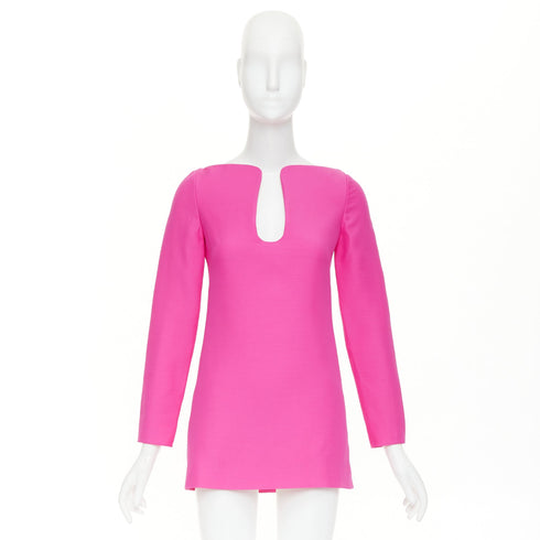 Women's Valentino 2022 PP Pink Silk Wired Shift Dress