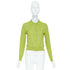 Women's Miu Miu 2024 Green Cashmere Silk Polo Cardigan