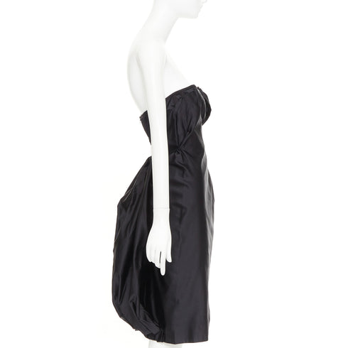 Women's Prada 2007 Black Silk Corset Dress