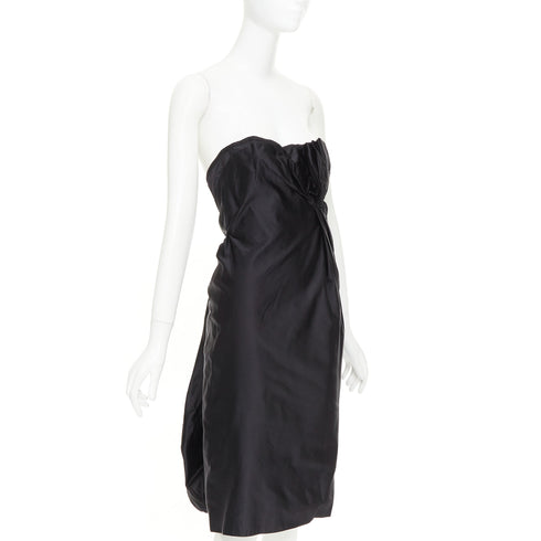 Women's Prada 2007 Black Silk Corset Dress