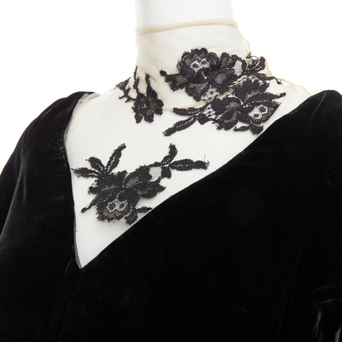 Women's Alexander McQueen 2006 Runway Widows of Culloden Black Velvet Gown