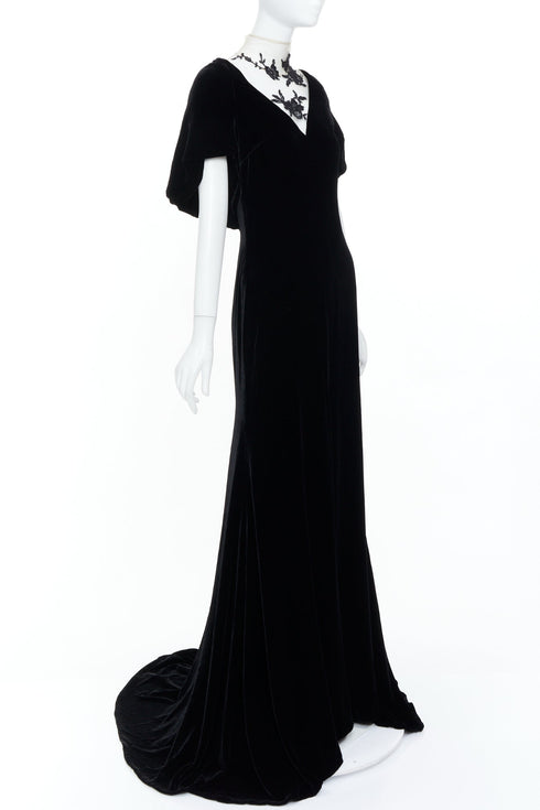 Women's Alexander McQueen 2006 Runway Widows of Culloden Black Velvet Gown