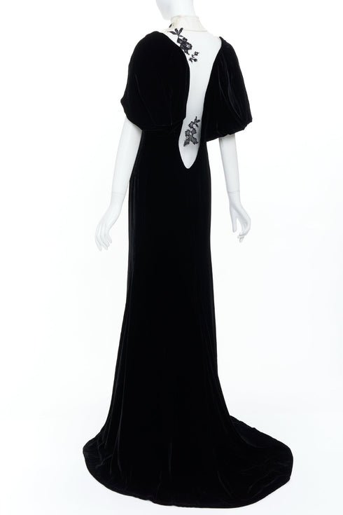 Women's Alexander McQueen 2006 Runway Widows of Culloden Black Velvet Gown