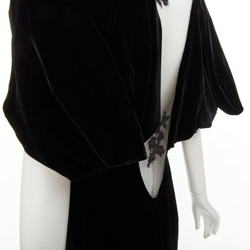 Women's Alexander McQueen 2006 Runway Widows of Culloden Black Velvet Gown