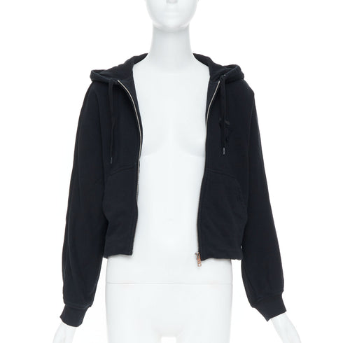Women's Prada 2021 Black Cropped Hoodie Jacket