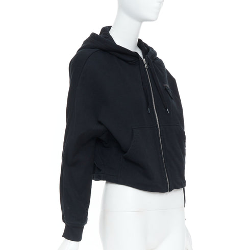 Women's Prada 2021 Black Cropped Hoodie Jacket