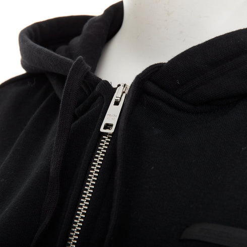 Women's Prada 2021 Black Cropped Hoodie Jacket