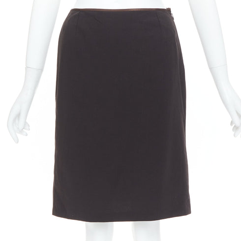 Women's Fendi Brown Mid Rise Straight Pencil Skirt