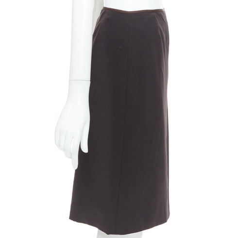 Women's Fendi Brown Mid Rise Straight Pencil Skirt