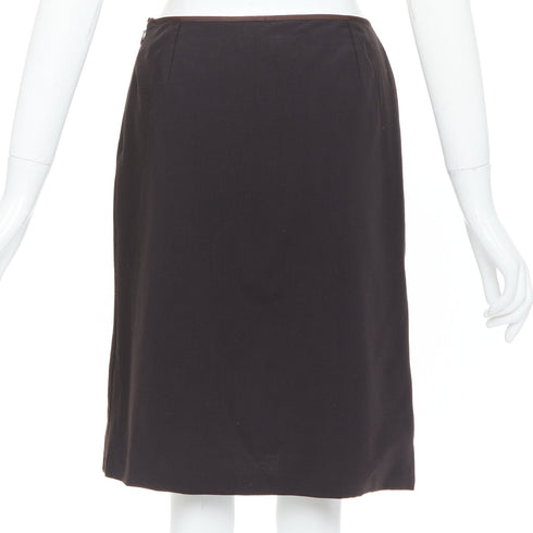 Women's Fendi Brown Mid Rise Straight Pencil Skirt