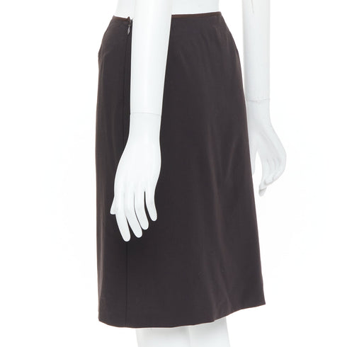 Women's Fendi Brown Mid Rise Straight Pencil Skirt