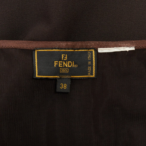 Women's Fendi Brown Mid Rise Straight Pencil Skirt