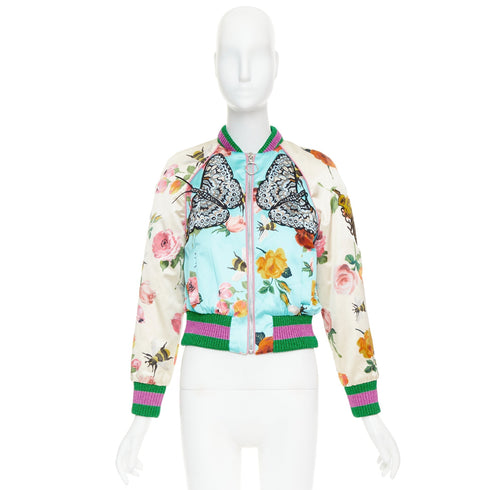 Women's Gucci 2016 Michele Runway Silk Bomber Jacket
