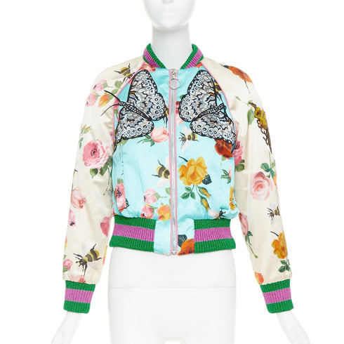 Women's Gucci 2016 Michele Runway Silk Bomber Jacket