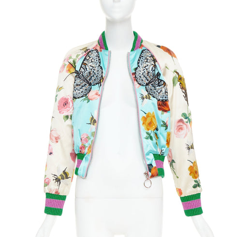 Women's Gucci 2016 Michele Runway Silk Bomber Jacket