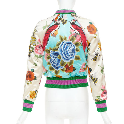 Women's Gucci 2016 Michele Runway Silk Bomber Jacket