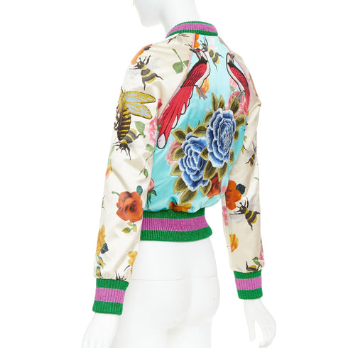 Women's Gucci 2016 Michele Runway Silk Bomber Jacket