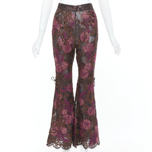 Women's Gucci 2021 Runway 1999 Reissue Red Flared Pants
