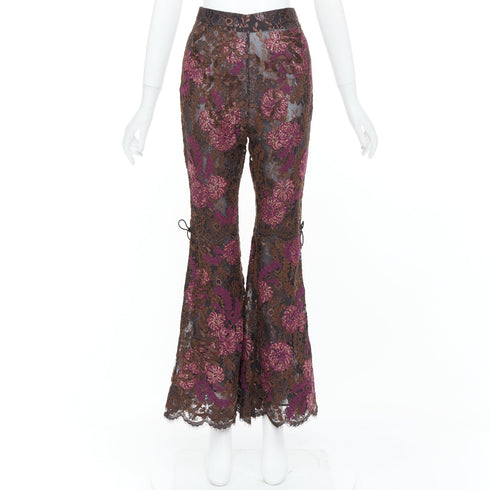 Women's Gucci 2021 Runway 1999 Reissue Red Flared Pants