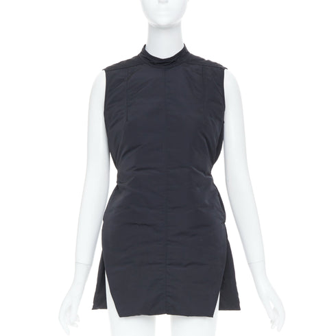Women's Rick Owens Black Quilted Tunic Vest