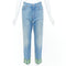 Women's Valentino 2025 Runway Blue Beaded Denim Jeans