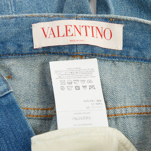 Women's Valentino 2025 Runway Blue Beaded Denim Jeans