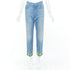 Women's Valentino 2025 Runway Blue Beaded Denim Jeans