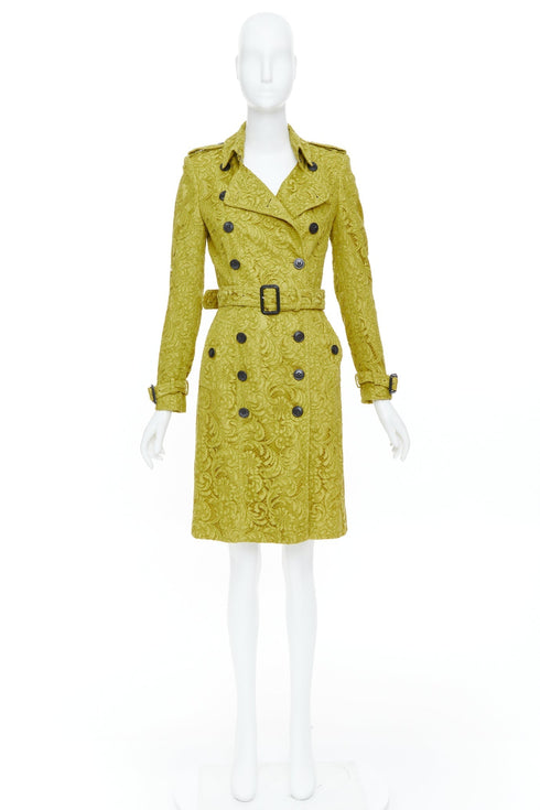 Women's Burberry 2013 Yellow Lace Double Breasted Coat