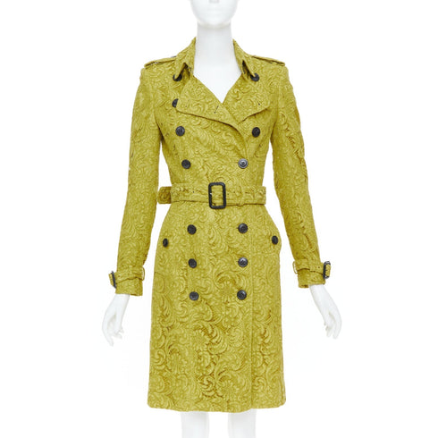 Women's Burberry 2013 Yellow Lace Double Breasted Coat