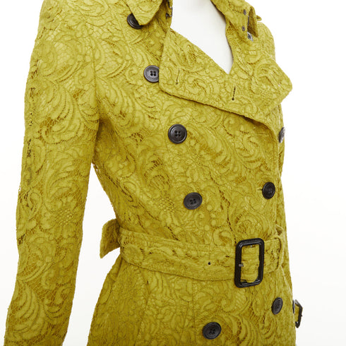 Women's Burberry 2013 Yellow Lace Double Breasted Coat