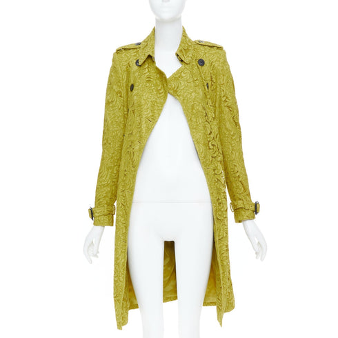 Women's Burberry 2013 Yellow Lace Double Breasted Coat