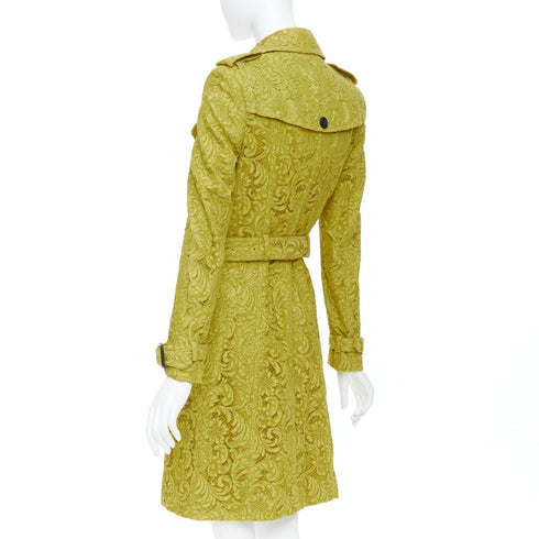 Women's Burberry 2013 Yellow Lace Double Breasted Coat