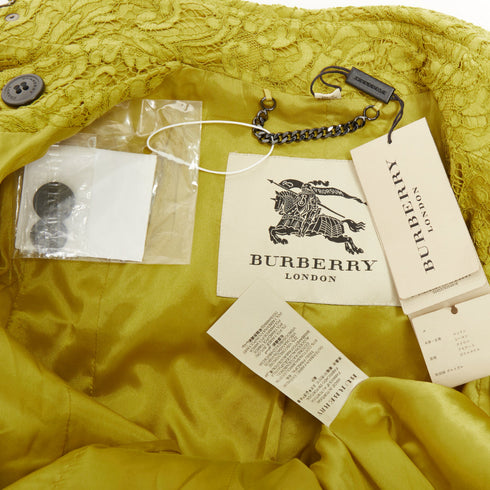 Women's Burberry 2013 Yellow Lace Double Breasted Coat