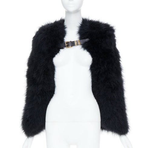 Women's Balmain 2014 Black Feather Cape Bolero