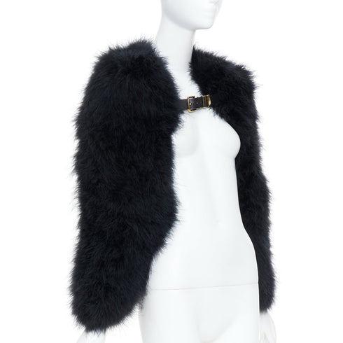 Women's Balmain 2014 Black Feather Cape Bolero