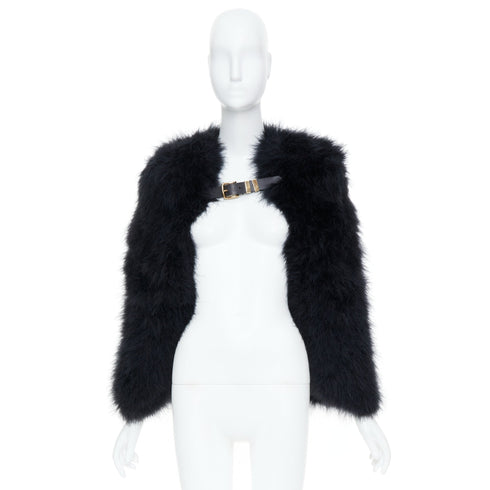 Women's Balmain 2014 Black Feather Cape Bolero