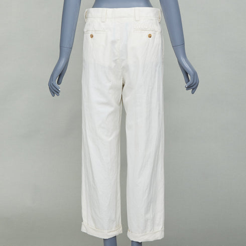 Women's Miu Miu 2023 Beige Straight Leg Pants