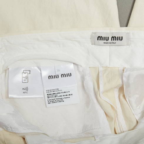 Women's Miu Miu 2023 Beige Straight Leg Pants