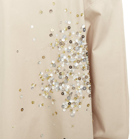 Men's Dries Van Noten 2024 Casia White Sequin Shirt