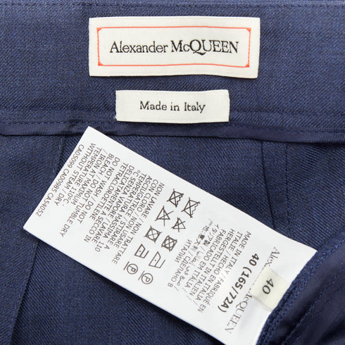 Women's Alexander McQueen 2021 Blue Straight Tailored Pants