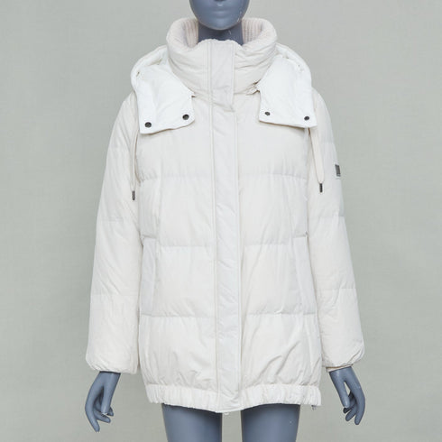 Women's Brunello Cucinelli Cashmere White Puffer Coat Jacket