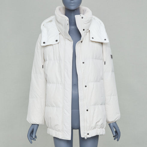 Women's Brunello Cucinelli Cashmere White Puffer Coat Jacket