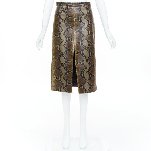 Women's Khaite 2023 Fraser Brown Python Leather Skirt